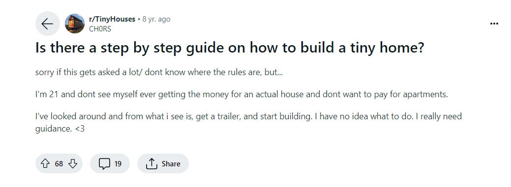 Is there a step by step guide on how to build a tiny home?