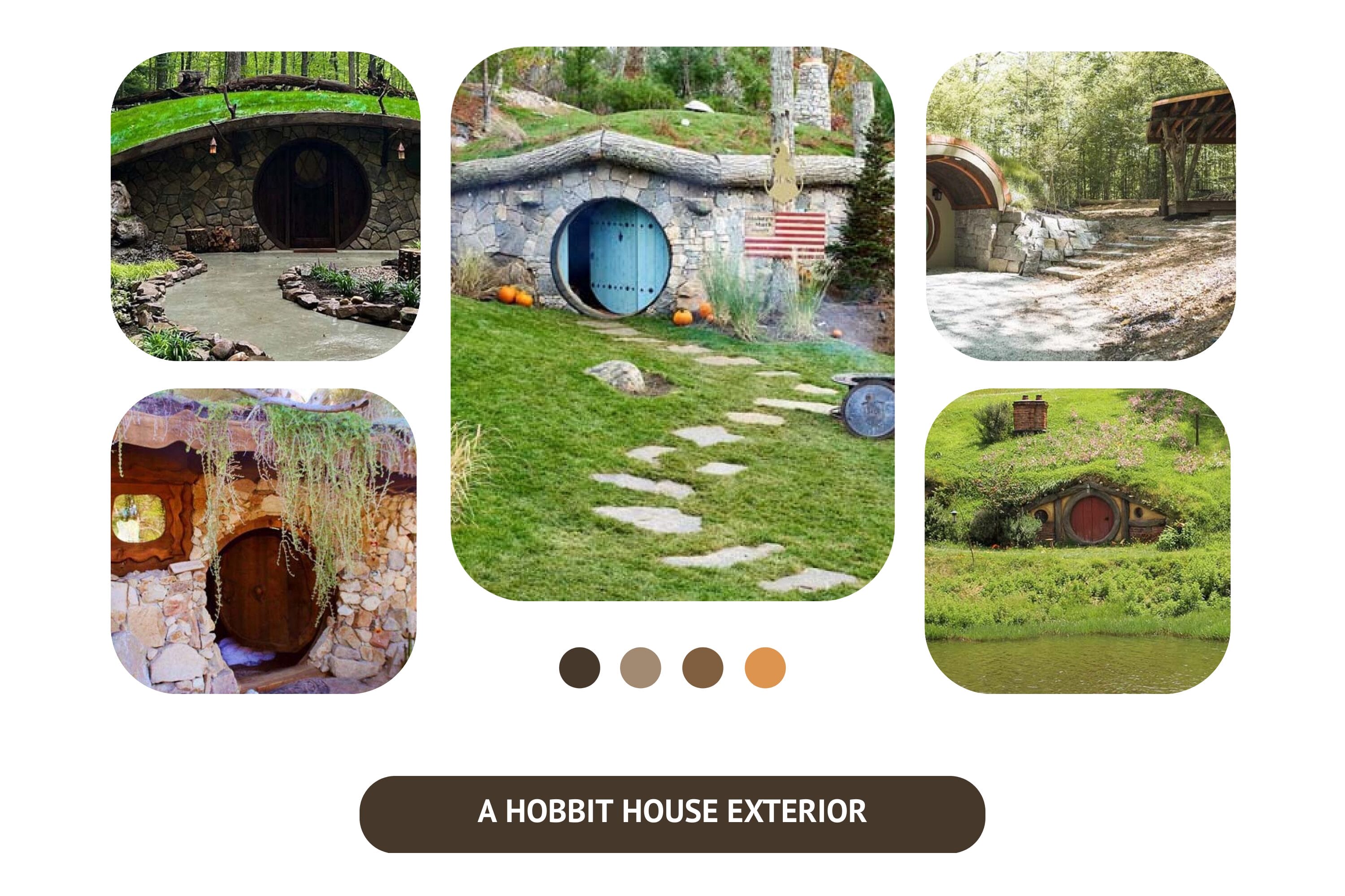Designing a hobbit house exterior creates a charming, unique home reflecting J.R.R. Tolkien's magical world.