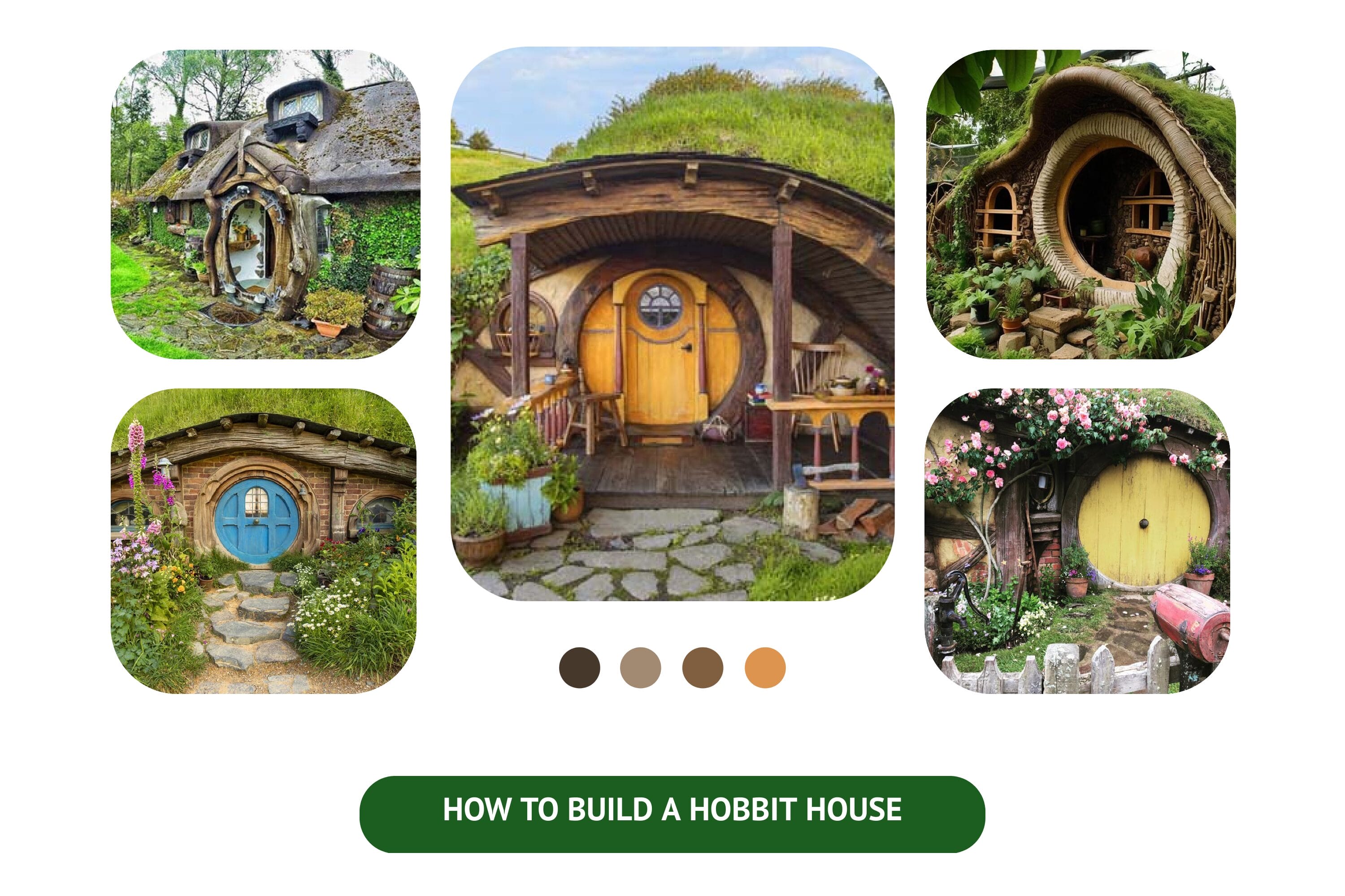 Design an exterior for a hobbit house.