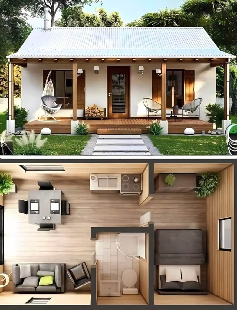 one bedroom tiny house floor plans