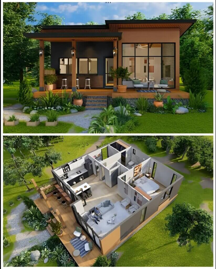 one story tiny house floor plans