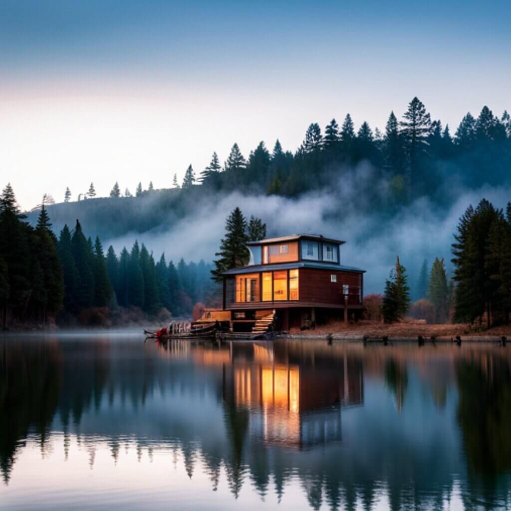 lake side tiny house