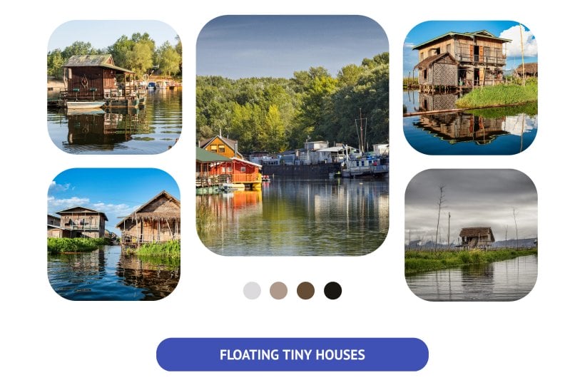 Tiny houses that float on water.