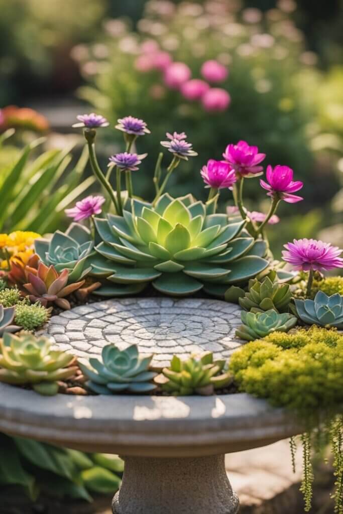 Stunning Bird Bath Planters