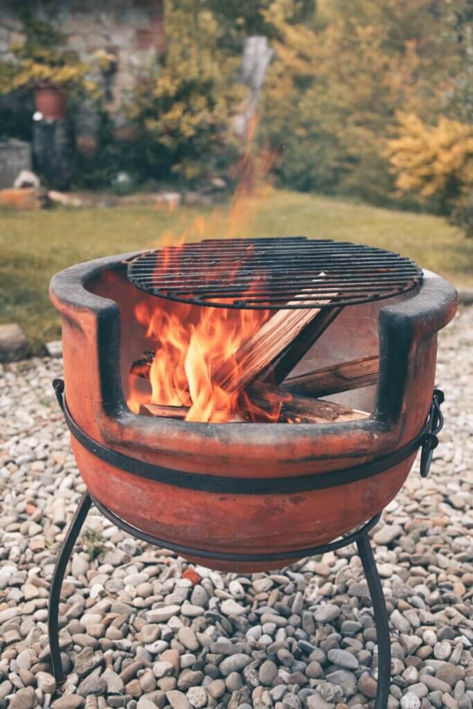Stone BBQ pits for outdoor use.