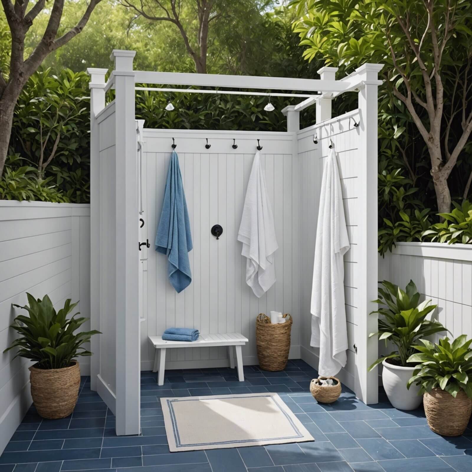 Outdoor shower for a beach house.