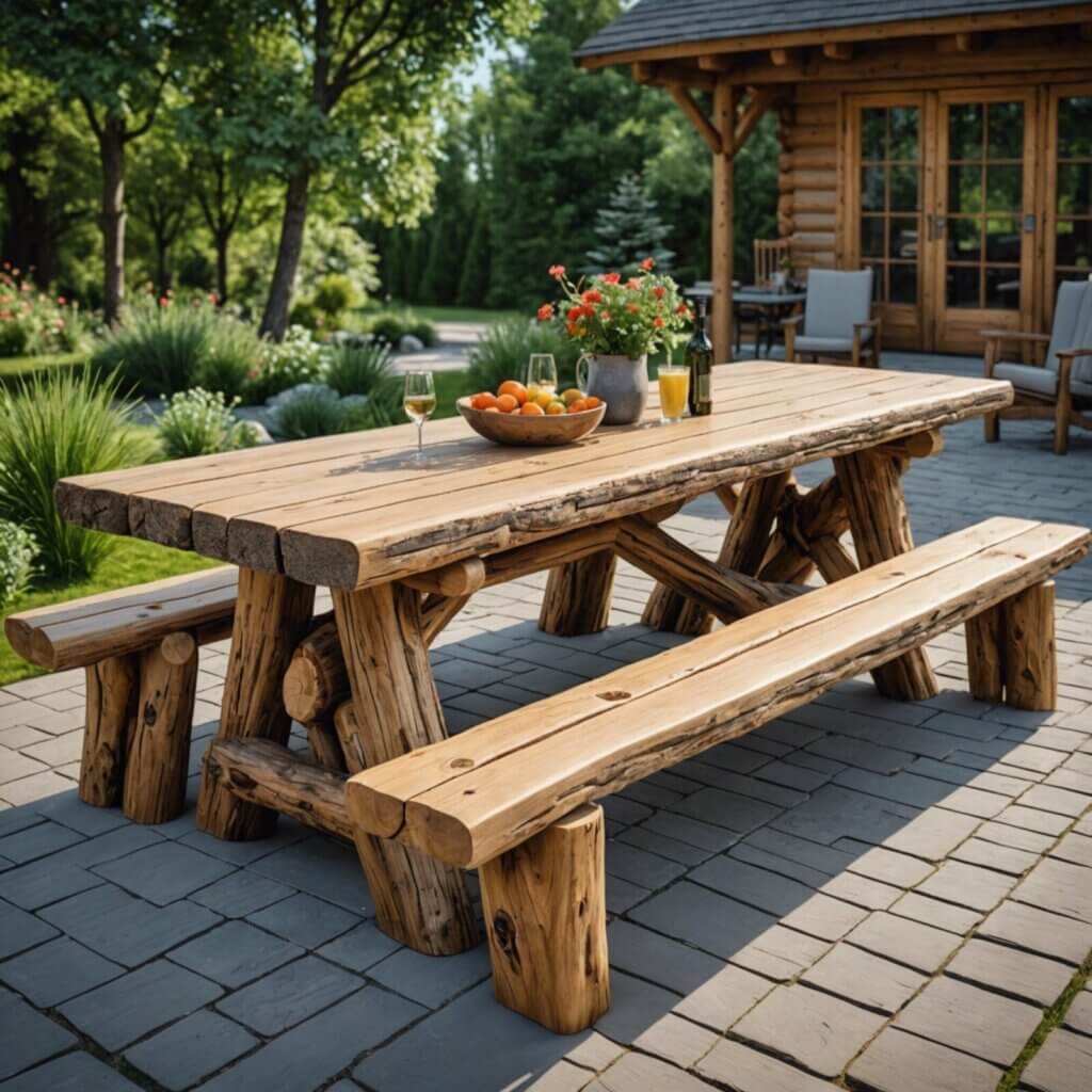 Outdoor Log Table