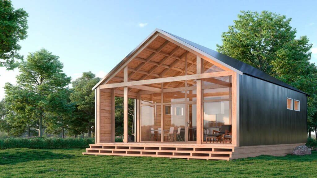 Design of a contemporary and minimalist shed