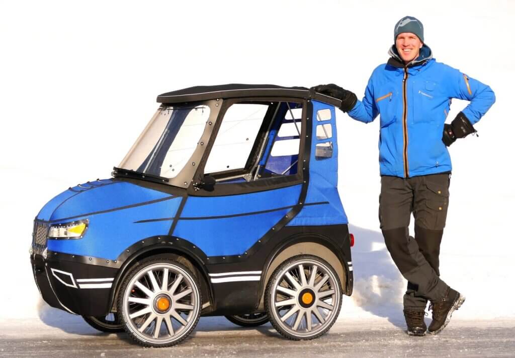 PodRide Amazon is an extraordinary, all-weather, four-wheel e-bike that possesses the appearance of a car.