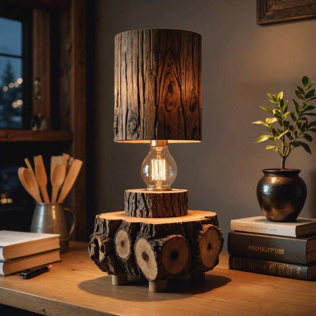 Base for a Rustic Log Lamp