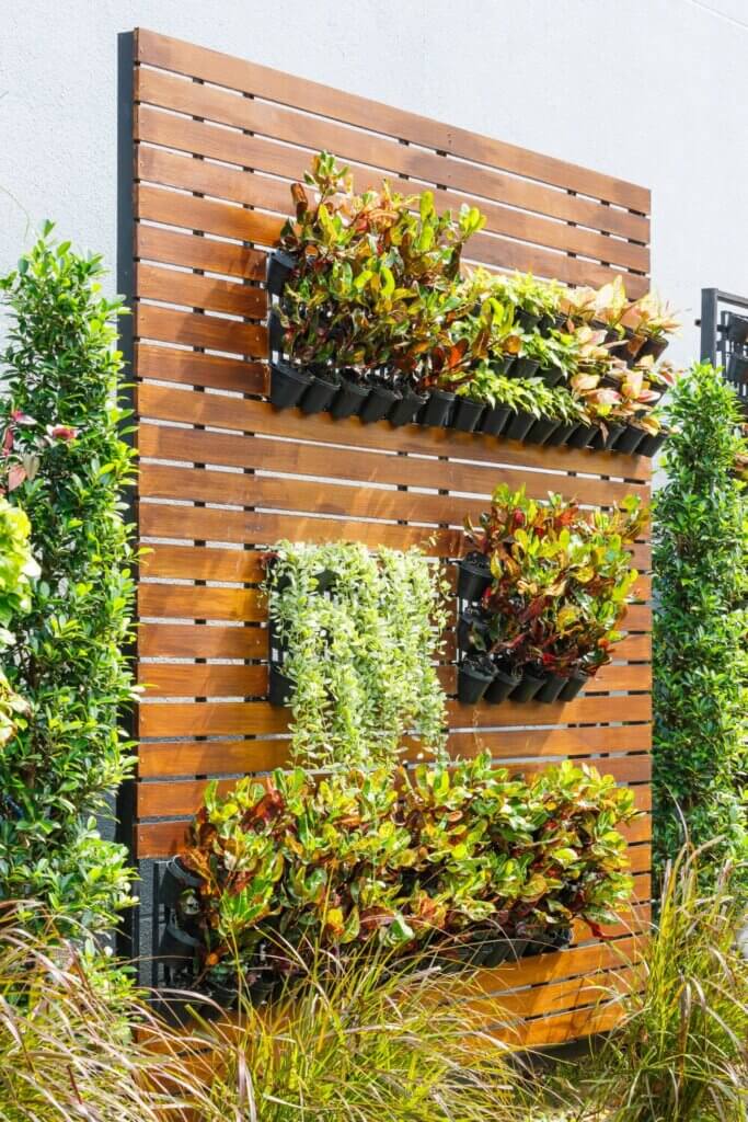 Check out these stylish vertical wall planters!