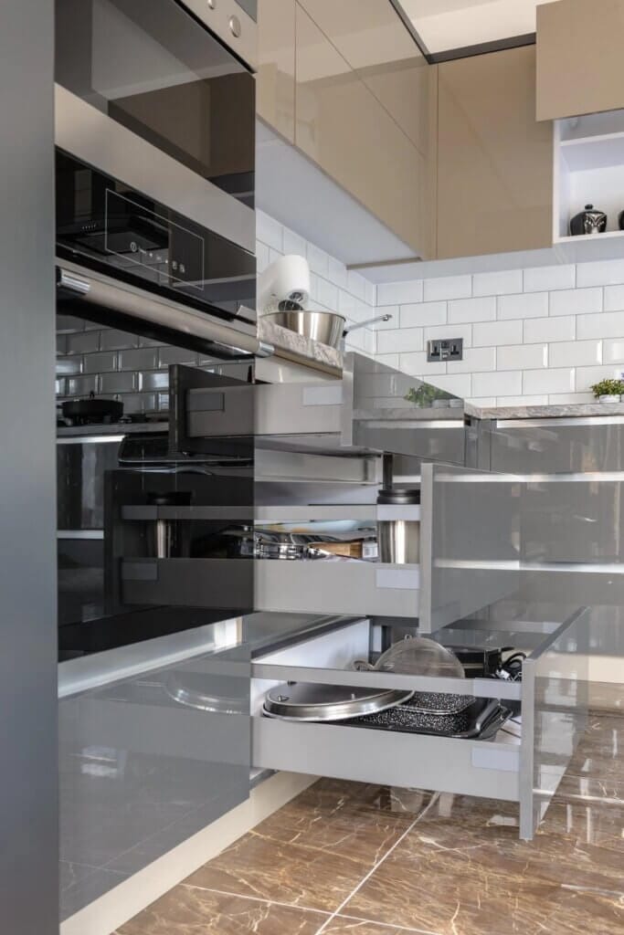 Modernize your kitchen with some inspiring closet door ideas.