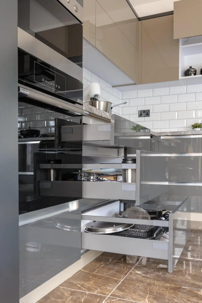 Modernize your kitchen with some inspiring closet door ideas.