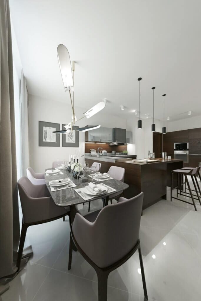 Ideas for a small black and white kitchen - embracing the timeless elegance of black and white color scheme for a chic kitchen design.