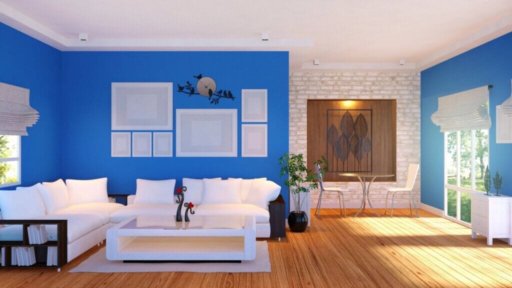 Interior design for a cozy small living room.