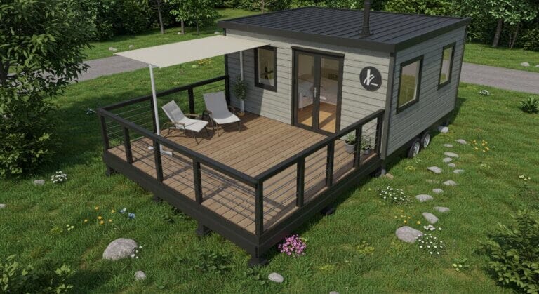 Foldable Outdoor Deck for Portable Homes