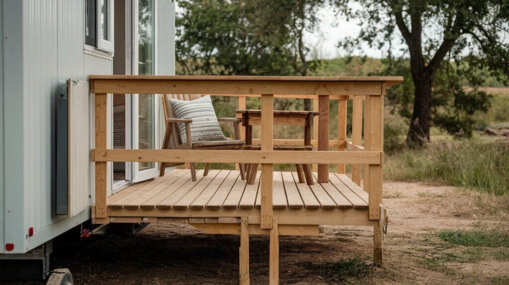 Foldable Outdoor Deck for Portable Homes