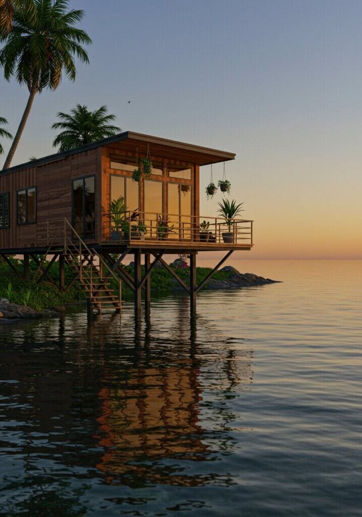 container house in sea