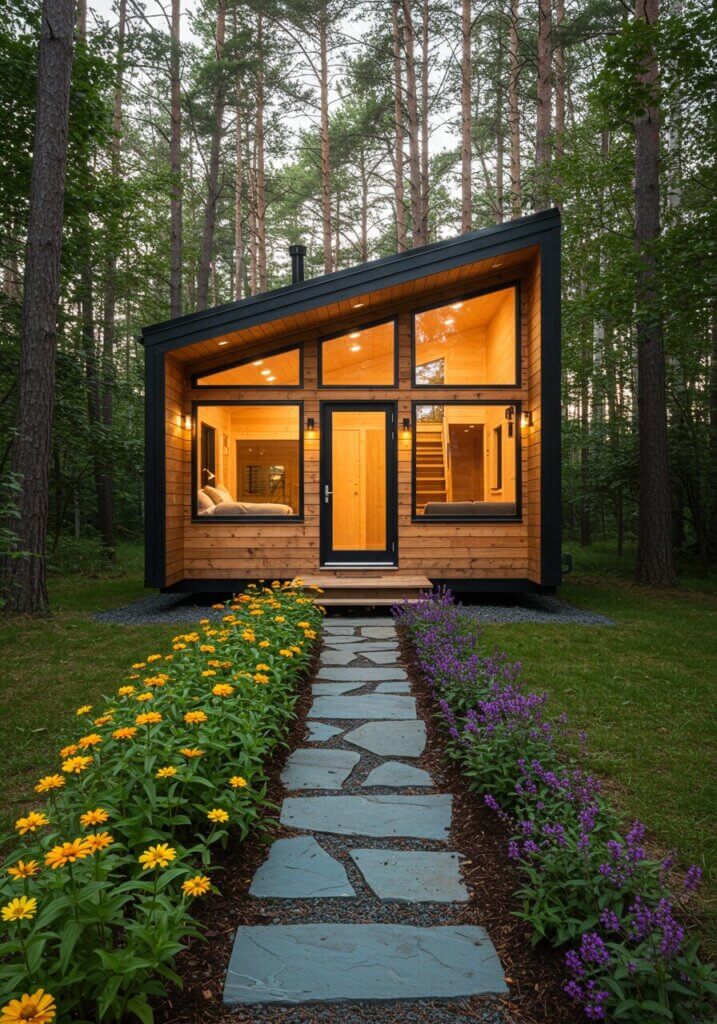 Contemporary Scandinavian Tiny Cabin Charm