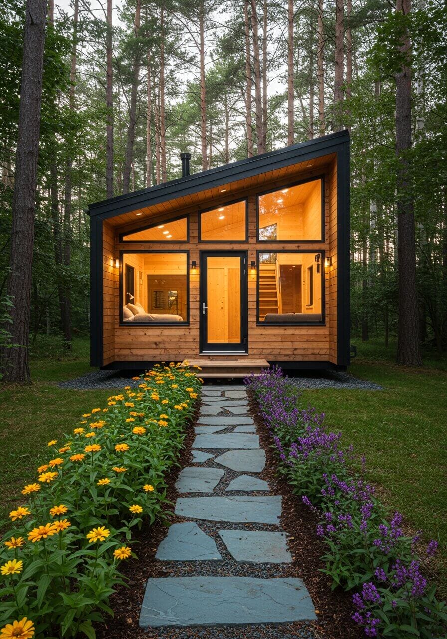 Contemporary Scandinavian Tiny Cabin Charm