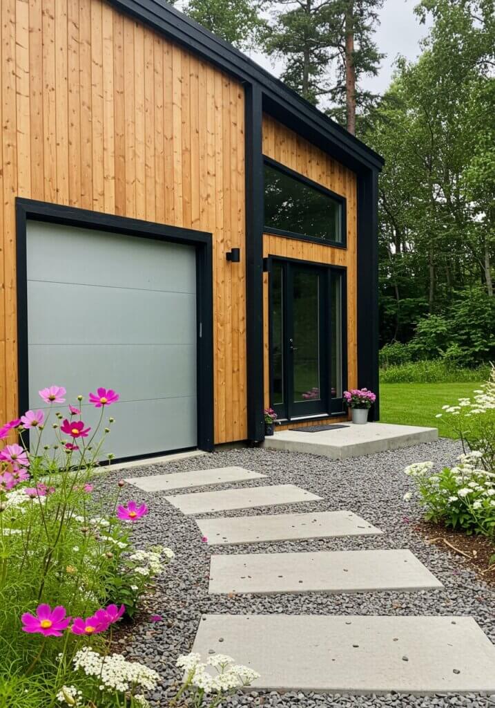 Bold Scandinavian Tiny Cottage Contrast