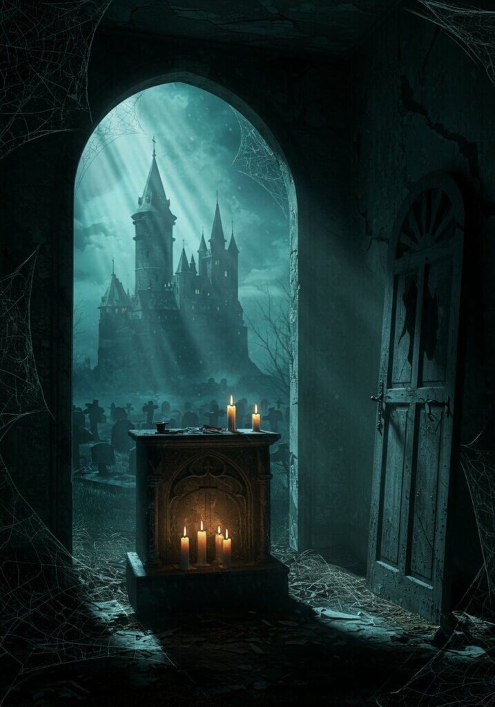 Spooky Room with Light Beams