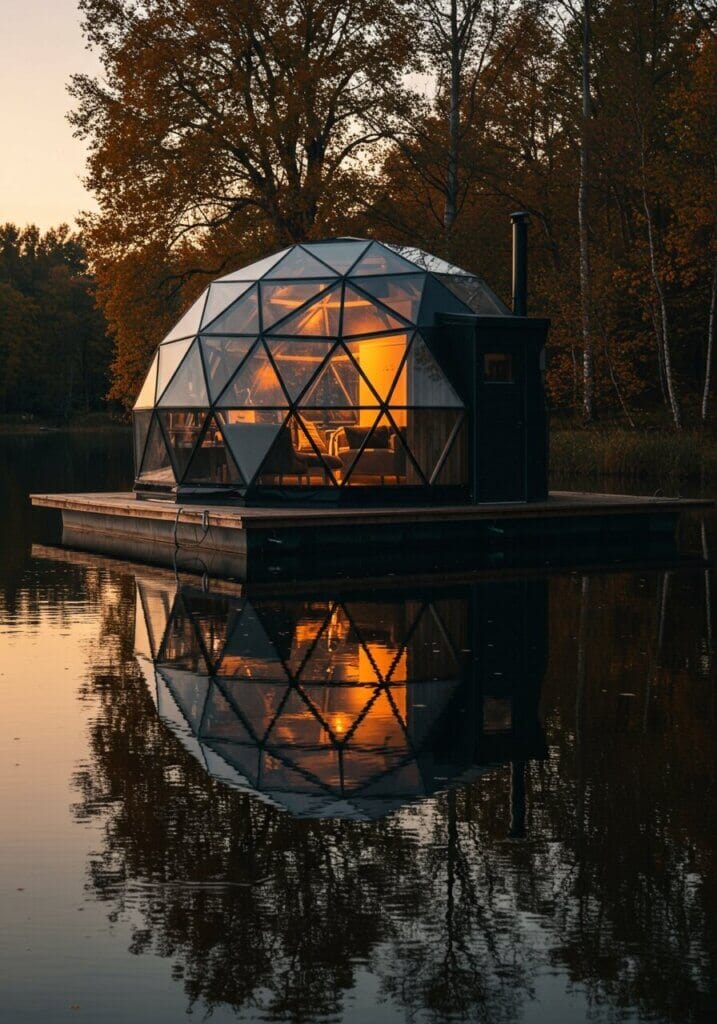 Dome Cabin by the Lake: Where Geometry Meets Tranquility