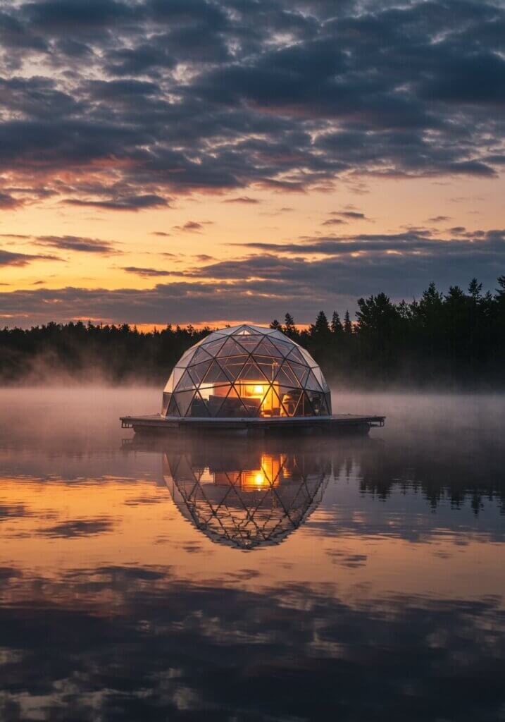 A Cabin Unlike Any Other: Flotation Meets Geodesic Marvel
