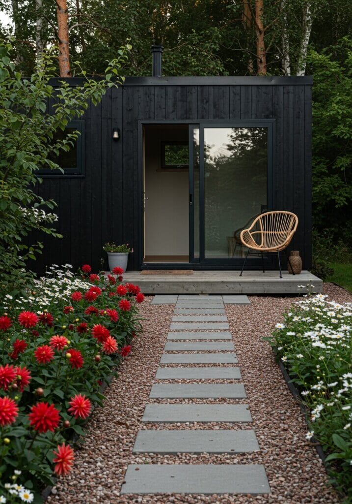 Sleek Black Scandinavian Tiny Cabin