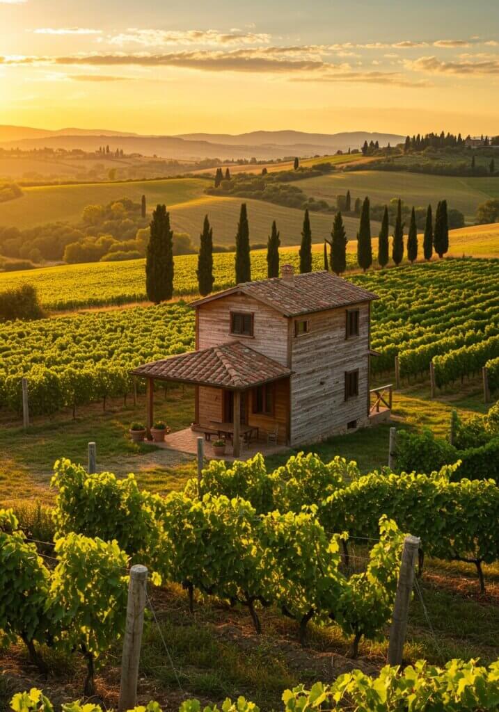 Charming Tiny House At Sunset