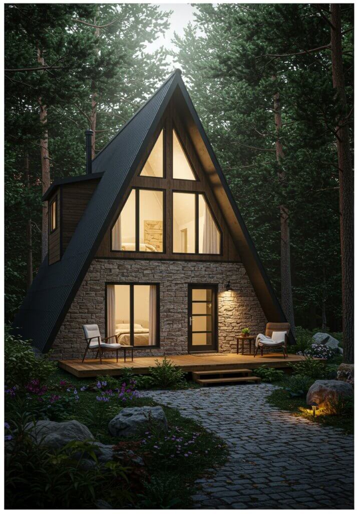 Charming Stone Tiny House in the Woods
