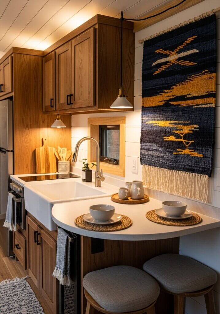 14_Rounded Peninsula Woven Tapestry Kitchen