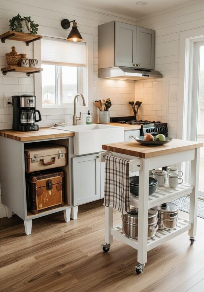 17_Wheeled Wonder Vintage Suitcase Kitchen