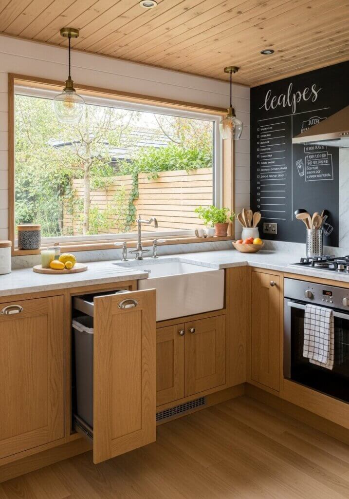 3_Open Window Elegance Chalkboard U-Shaped Kitchen