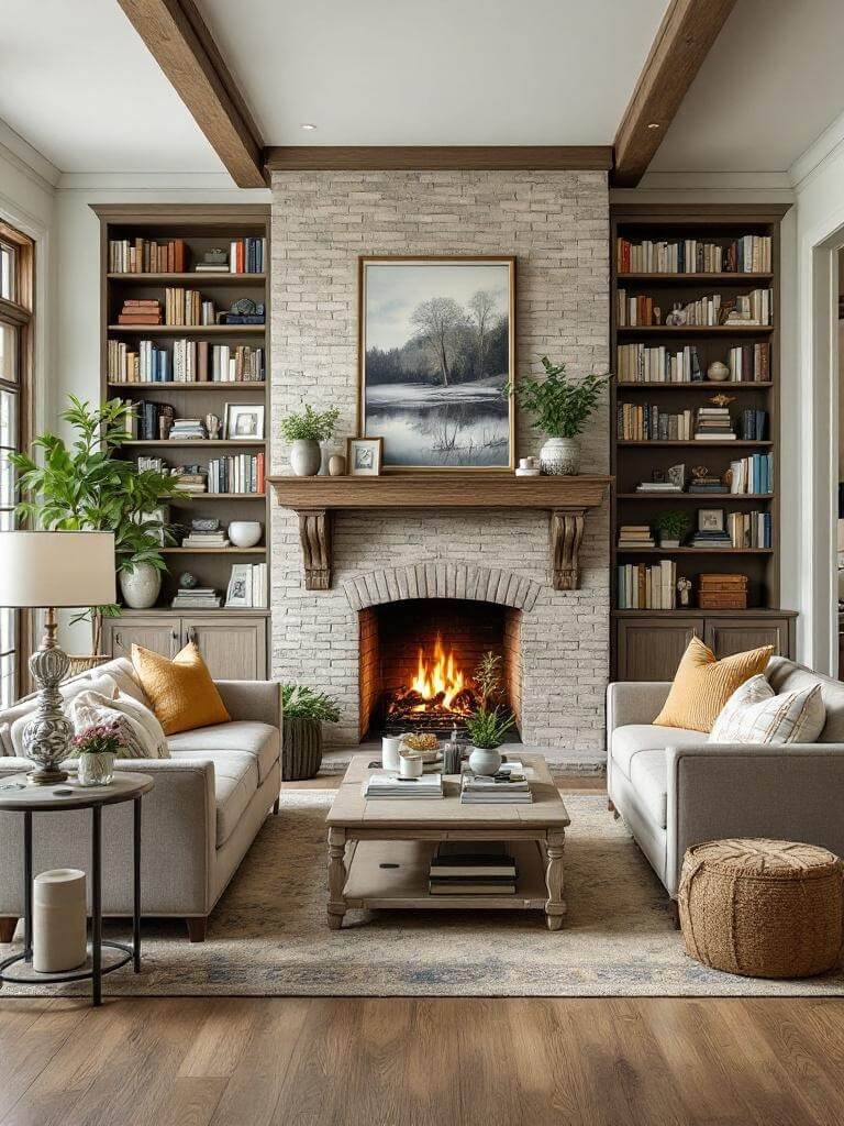 4. Atlanta Library-Style Open Concept Living Room
