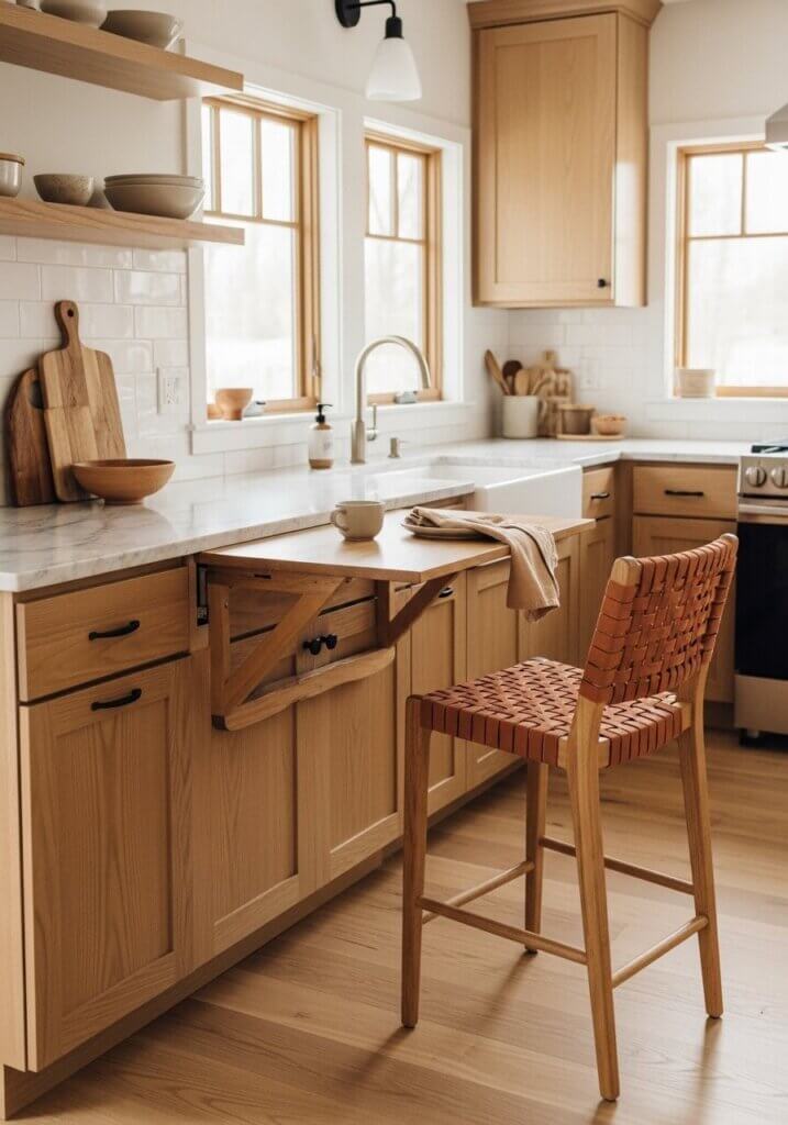 48_Foldable Breakfast Bar Woven Barstool Kitchen