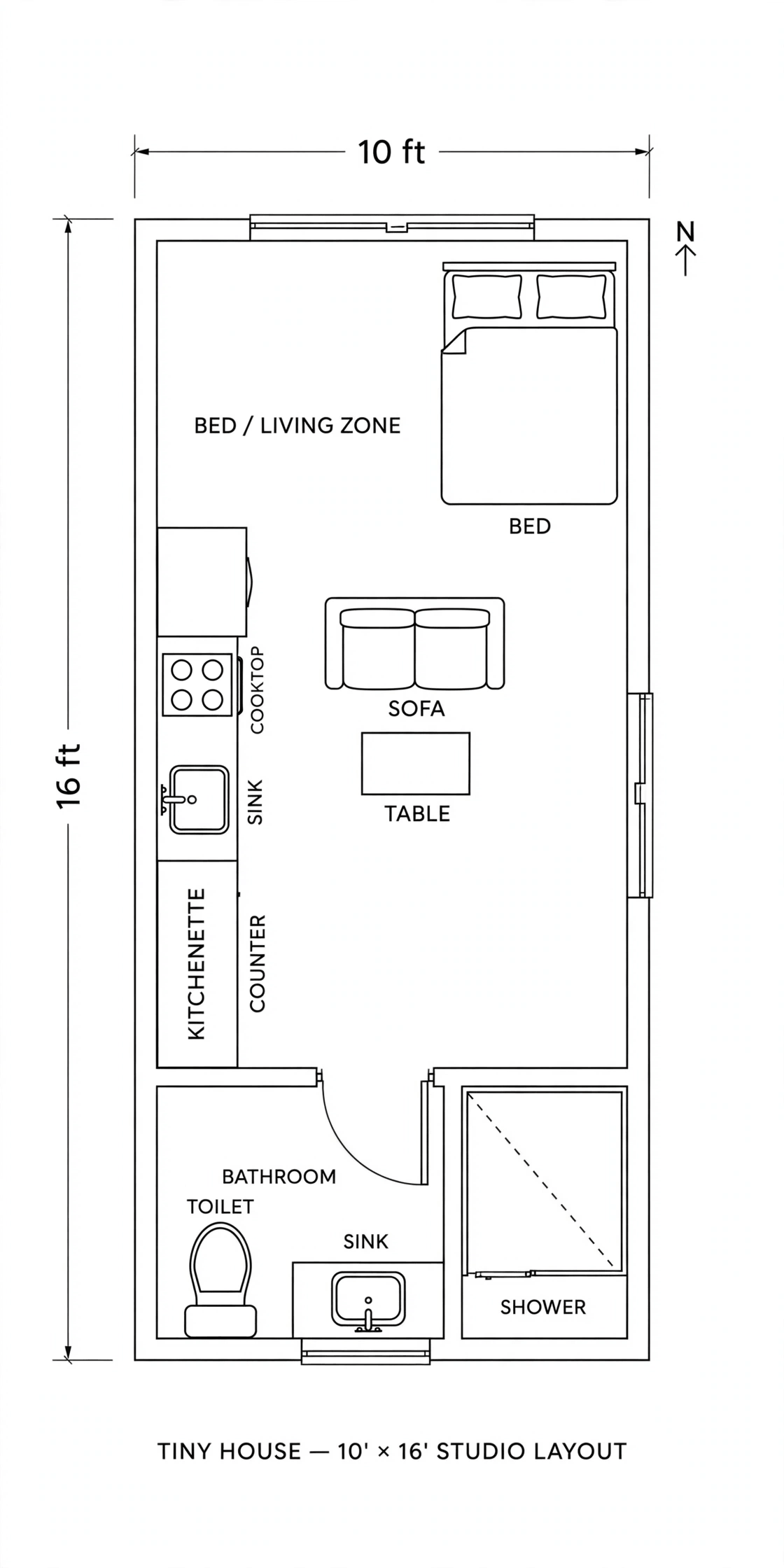 10x16 tiny house floor plans