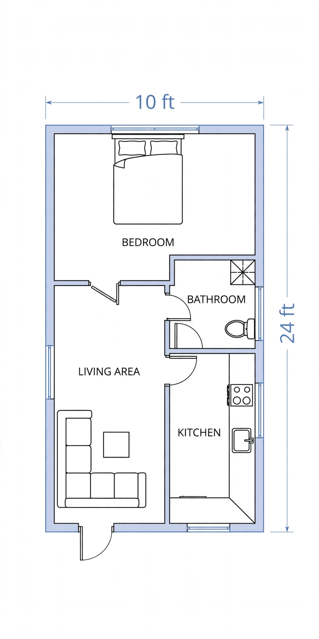 10x24 tiny house floor plans