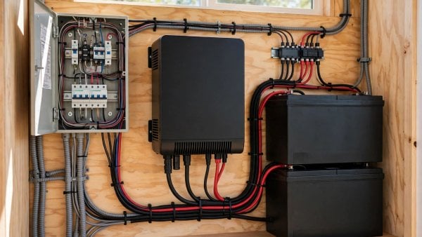 12v vs 120v off grid tiny house electrical system wiring and inverter compared