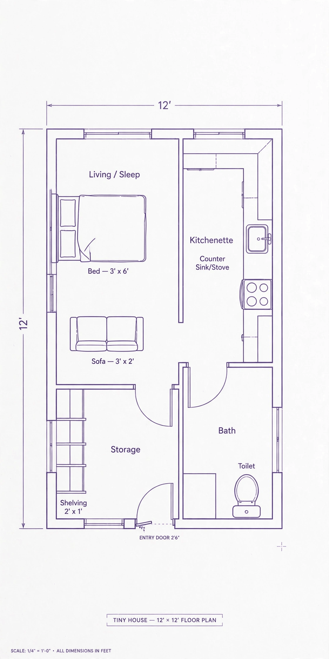 12x12 house plans