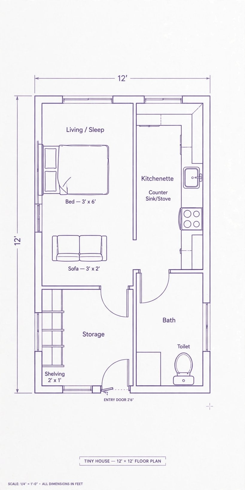 12x12 house plans