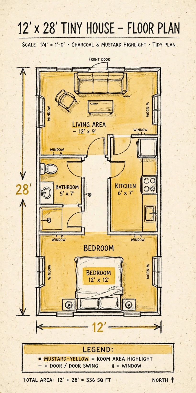 12x28 tiny house floor plans