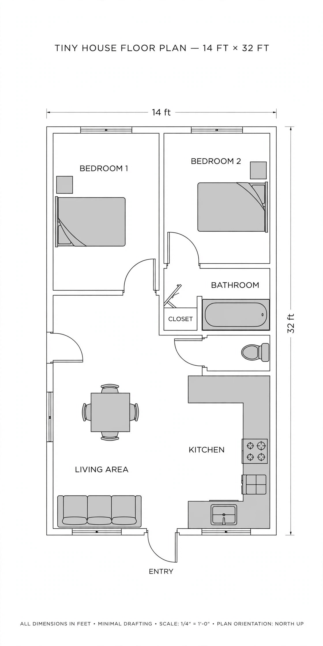 14x32 tiny house floor plans