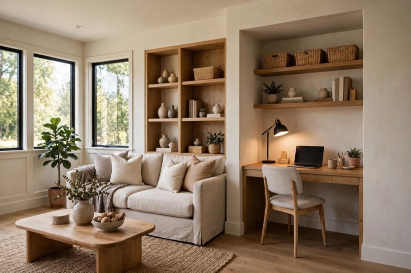20*15: a work corner with a desk on the short wall