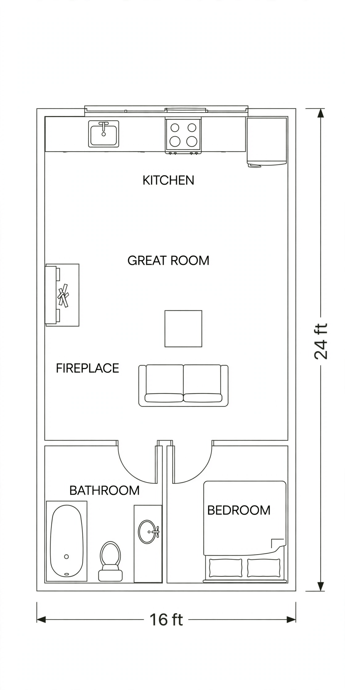 16x24 tiny house floor plans