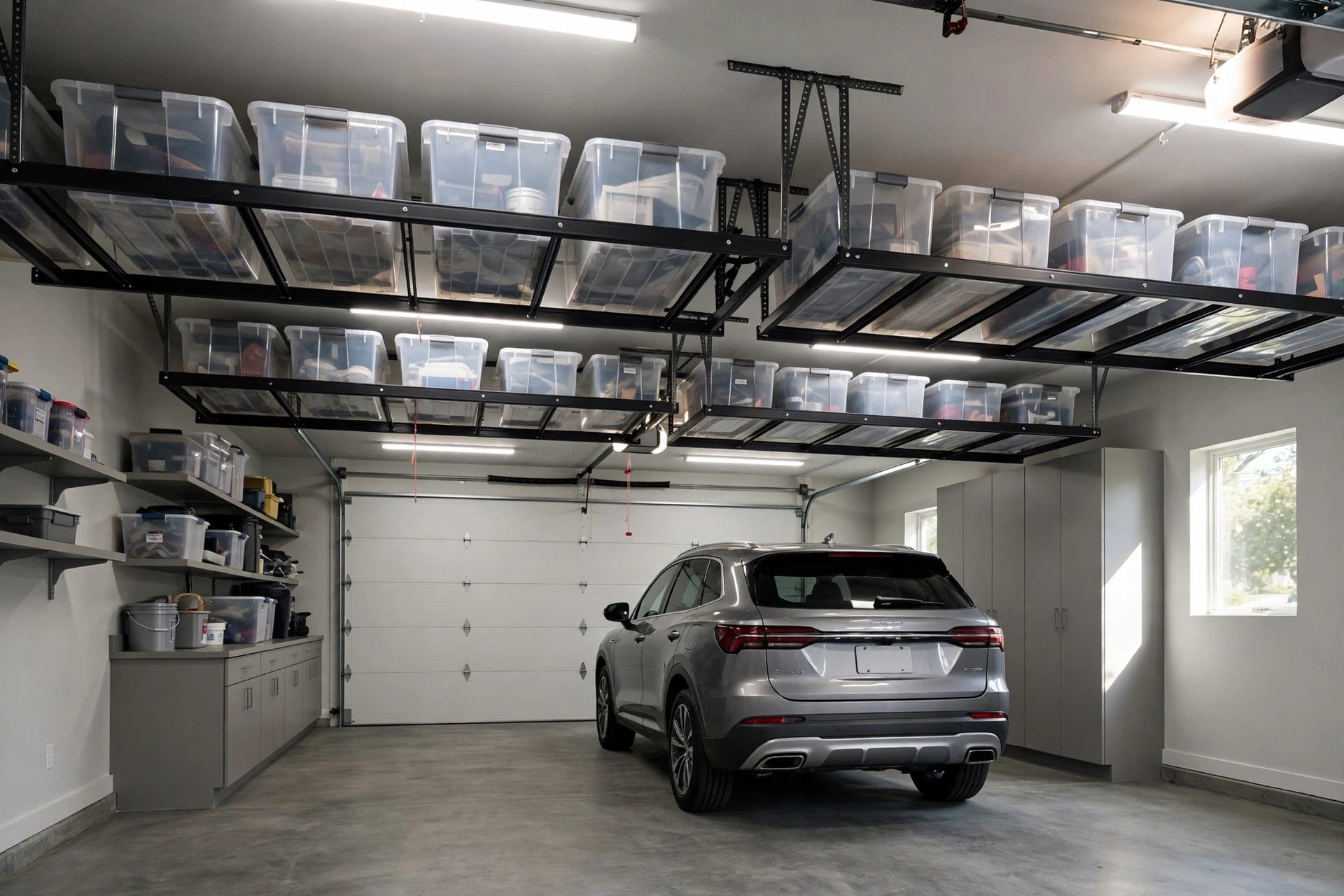 2 car garage dimensions: tandem-style parking layout in a long garage
