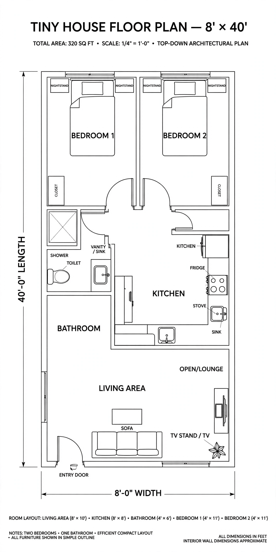 8x40 tiny house floor plans