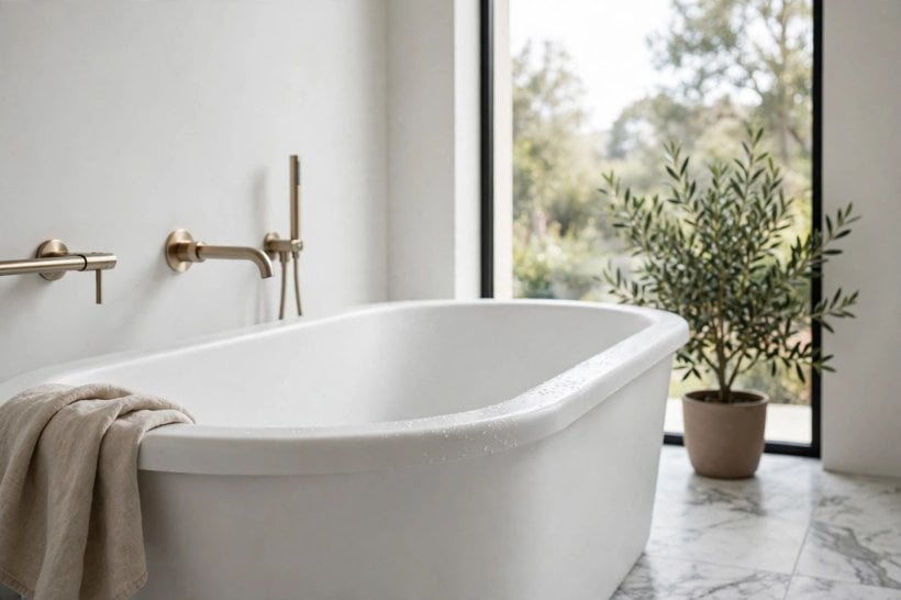 air jet tubs guide: rows of small air jets across the floor of a soaking tub
