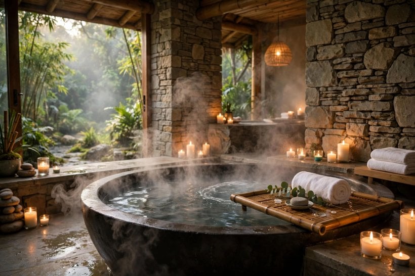 air jet tubs guide: simple waterproof controls set into the rim of a tub