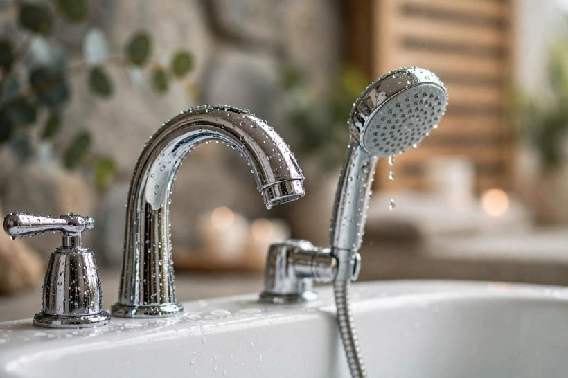air jet tubs guide: a compact air jet tub fitted neatly into a small bathroom alcove